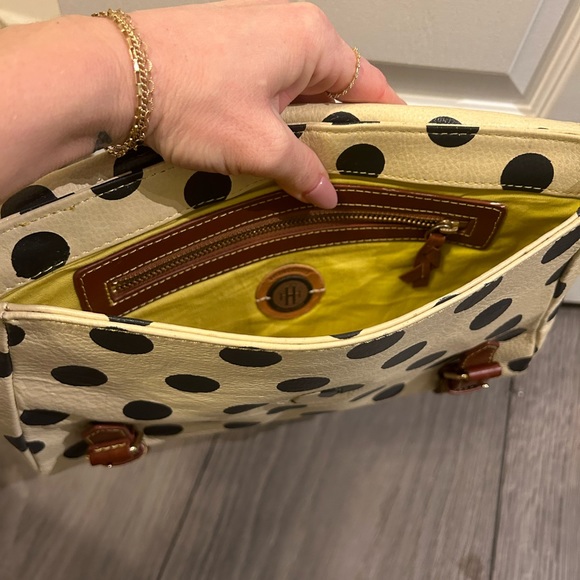 Anthropologie HOLDING HORSES polka dot leather envelope clutch. - Picture 9 of 11